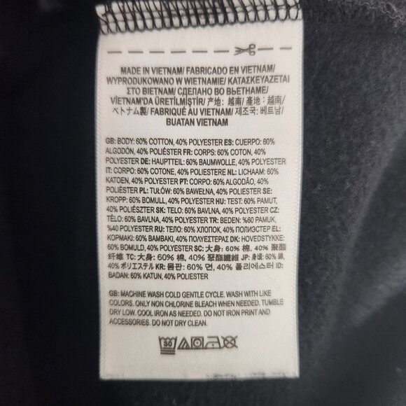 Vans Black Hoodie Medium Mens Skull & Flower Graphic Goth Skater - Picture 10 of 11